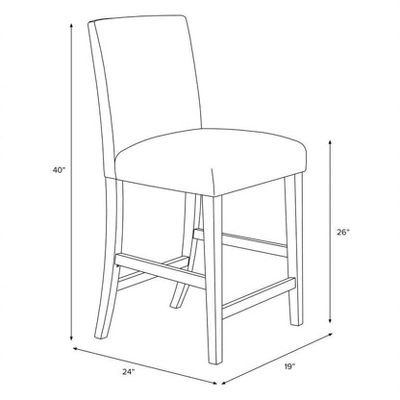 25" Velvet Parsons Counter Height Barstool Wood - Threshold™ - Image 5