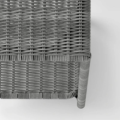 Monroe Wicker Patio Side Table - Gray - Threshold™ - Image 3