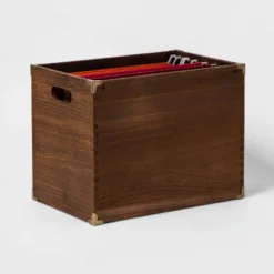 Wood File Holder Brown - Threshold™