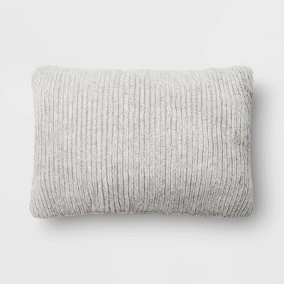 Striped Faux Fur Lumbar Throw Pillow - Threshold™ - Image 4