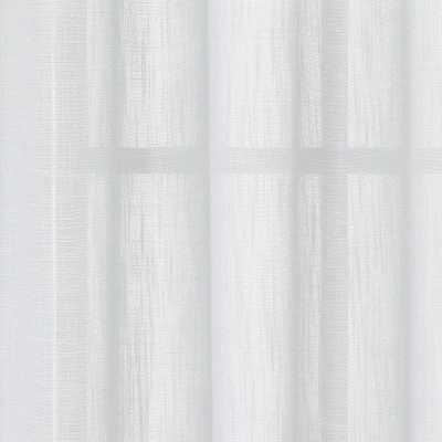 1pc 54"x84" Sheer Contrast Edge Window Curtain Panel White/Natural - Threshold™ - Image 2