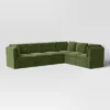 6pc Haven French Seam Modular Sectional Velvet Dark Green - Threshold™