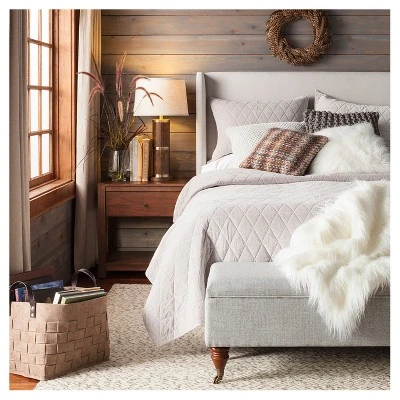 Textured Trim Lamp Shade Cream - Threshold - Image 2