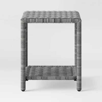 Monroe Wicker Patio Side Table - Gray - Threshold™ - Image 2