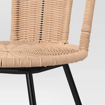 Olivine Rounded Back Woven Counter Height Barstool With Metal Legs Natural - Threshold™ - Image 4