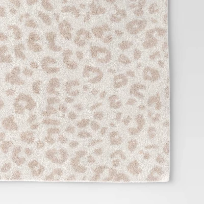 Cozy Feathery Knit Cheetah Throw Blanket Beige - Threshold™ - Image 4