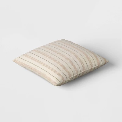 Cotton Flax Woven Striped Square Throw Pillow - Threshold™ - Image 2
