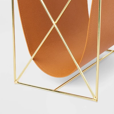 Faux Leather Magazine Organizer Brown - Threshold™ - Image 2