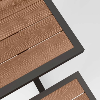 Bryant Faux Wood Rectangle Patio Picnic Table - Gray/Natural Wood - Threshold™ - Image 3