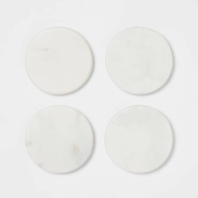 4pk Marble Coasters White - Threshold™ - Image 2