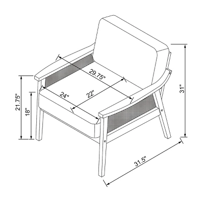 Westbury Cane Lounge Armchair Beige - Threshold™ - Image 6