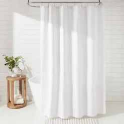 Matelasse Medallion Shower Curtain White - Threshold™