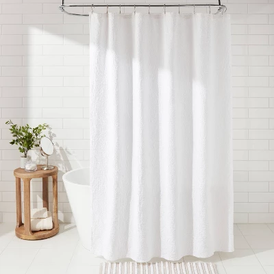 Matelasse Medallion Shower Curtain White - Threshold™