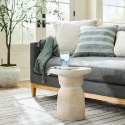 Montebello Shaped Ceramic Accent Table Light Brown - Threshold™ Designed With Studio McGee