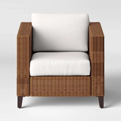 Brookfield Steel Wicker Club Chair With Cushions - Light Brown - Threshold™ - Image 2