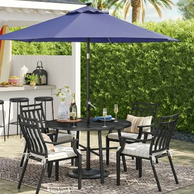 9'x9' Market Solar Patio Umbrella - Black Pole - Threshold™