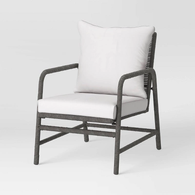 2pc Granby Padded Wicker Outdoor Patio Chairs, Club Chairs Gray - Threshold™ - Image 2