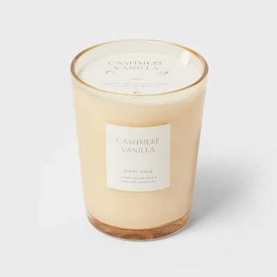 Colored Vase Glass With Dustcover Cashmere Vanilla Candle Ivory - Threshold™ - Image 7