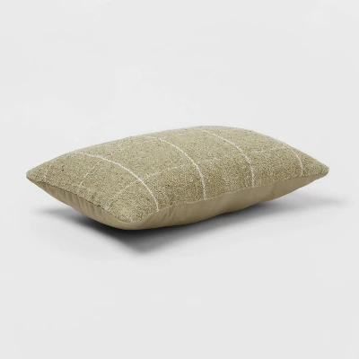 Oblong Windowpane Woven Decorative Throw Pillow Green - Threshold™ - Image 2