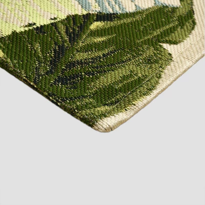 9'x12' Vacation Tropical Rectangular Woven Outdoor Area Rug Green - Threshold™