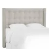 Nail Button Tufted Wingback Velvet Headboard - Skyline Furniture