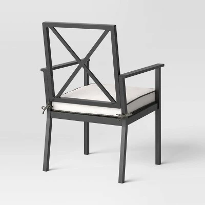 2pc Searsburg Aluminum Outdoor Patio Dining Chairs Arm Chairs Black - Threshold™ - Image 2