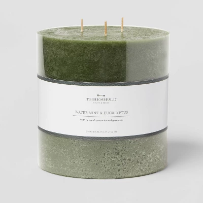 Pillar Candle Water Mint & Eucalyptus Green - Threshold™ - Image 5