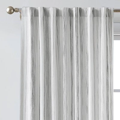 1pc 50"x84" Light Filtering Striped Curtain Panel Gray - Threshold™