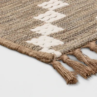 Check Diamonds Outdoor Rug Tan - Threshold™ - Image 2