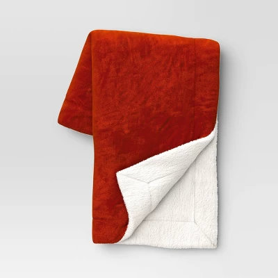 Solid Printed Plush With Shearling Reverse Throw Blanket - Threshold™ - Image 5