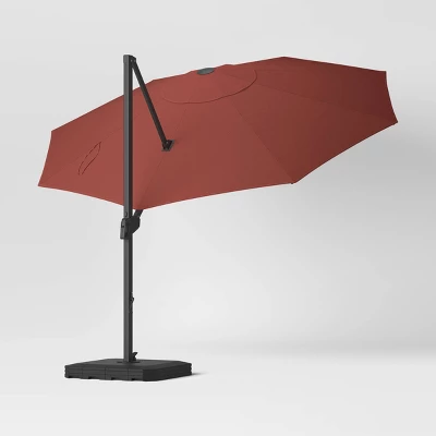 11'x11' Offset Patio Umbrella Sienna - Black Pole - Threshold™ - Image 2