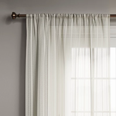 1pc 54"x84" Sheer Leno Weave Curtain Panel Ivory - Threshold™