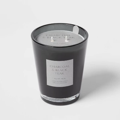 Colored Vase Glass With Dustcover & Black Teak Candle Black - Threshold™ - Image 7