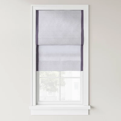 1pc Light Filtering Cordless Linen Blend Roman Window Shade Gray - Threshold™ - Image 3