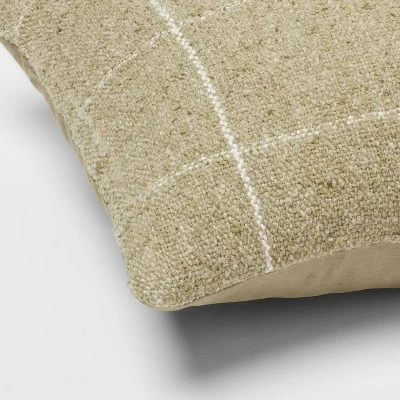 Oblong Windowpane Woven Decorative Throw Pillow Green - Threshold™ - Image 3