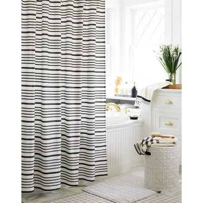 Striped Shower Curtain Black/White - Threshold™ - Image 4