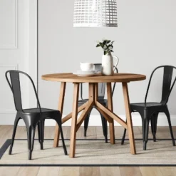 42" Clarksburg Cross Leg Wood Dining Table Round Brown - Threshold™