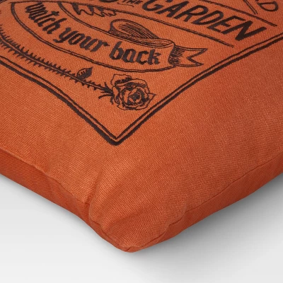 Embroidered Ghosts In The Garden Square Halloween Throw Pillow Orange - Threshold™ - Image 3