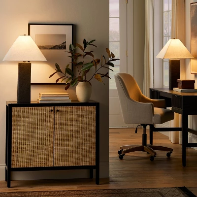 Square Table Lamp With Tapered Shade Black - Threshold™ Designed With Studio McGee - Image 2