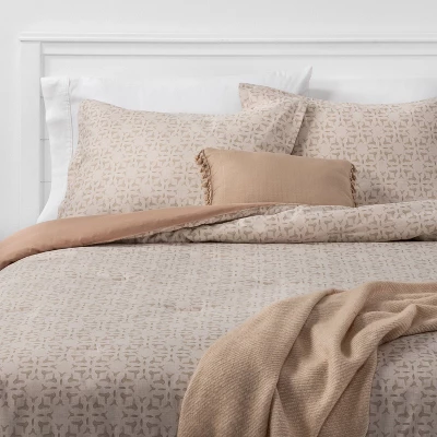 5pc Printed Geo Comforter Set Assorted Beiges - Threshold™ - Image 7