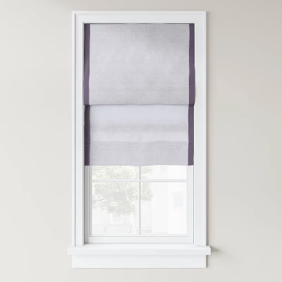 1pc Light Filtering Cordless Linen Blend Roman Window Shade Gray - Threshold™ - Image 4