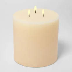 Pillar Vanilla Bean And Amber Candle - Threshold™