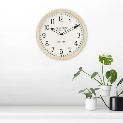 16" Wall Clock Wood - Threshold™ - Image 3