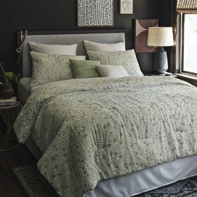 8pc Floral Comforter Set Green - Threshold™ - Image 8
