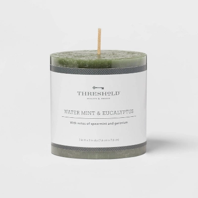 Pillar Candle Water Mint & Eucalyptus Green - Threshold™ - Image 3
