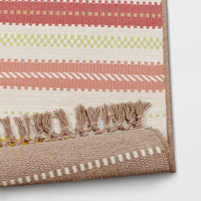 7' X 10' Textural Stripe Woven Outdoor Rug Pink - Threshold™ - Image 3