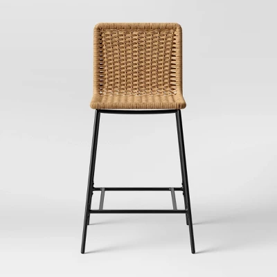 Wasson Woven Metal Leg Counter Height Barstool Tan - Threshold™ - Image 2