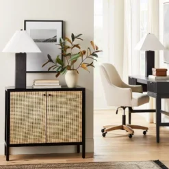 Springville 2 Door Decorative Storage Cabinet Black - Threshold™ Designed With Studio McGee