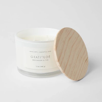 Wood Lidded Glass Wellness Grateful Candle - Threshold™ - Image 2