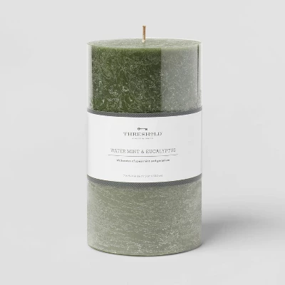 Pillar Candle Water Mint & Eucalyptus Green - Threshold™ - Image 6